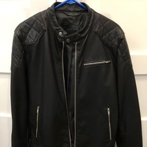 Zara faux leather jacket in black